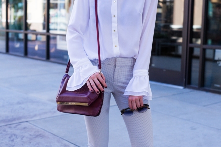 Statement Sleeves and Marsala Clutch